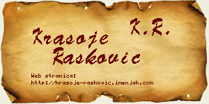 Krasoje Rašković vizit kartica